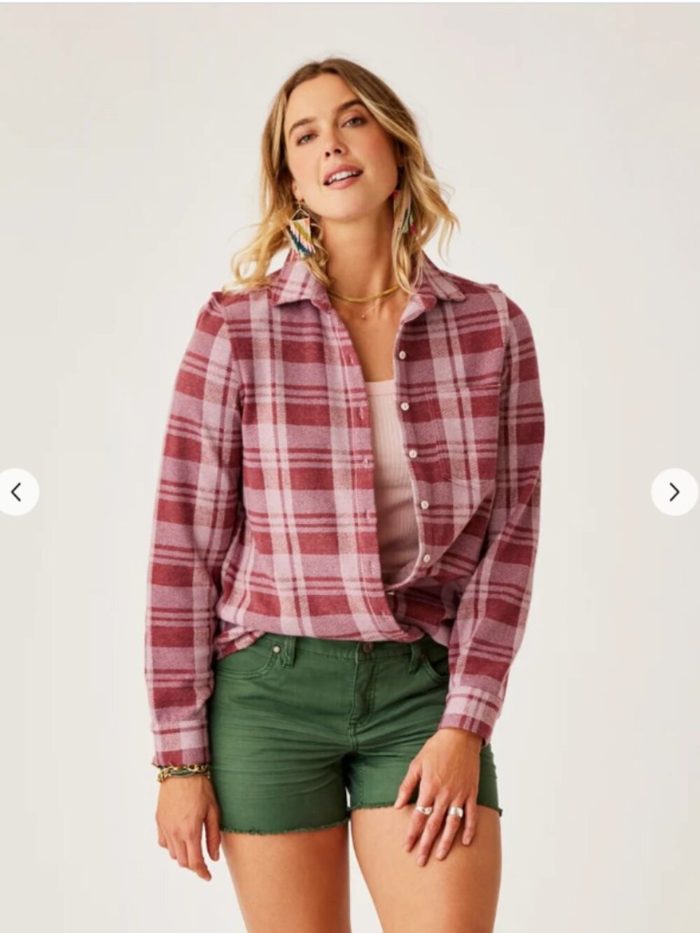 Carve Designs Fairbanks button up plaid flannel, small but fits like a medium